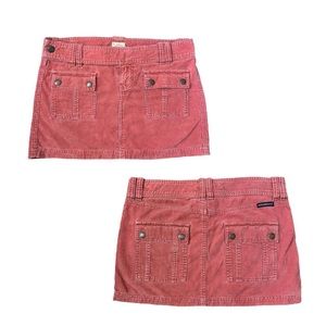 Rare Y2K 2000s Abercrombie Corduroy + Cargo Mini Micro Skirt 6